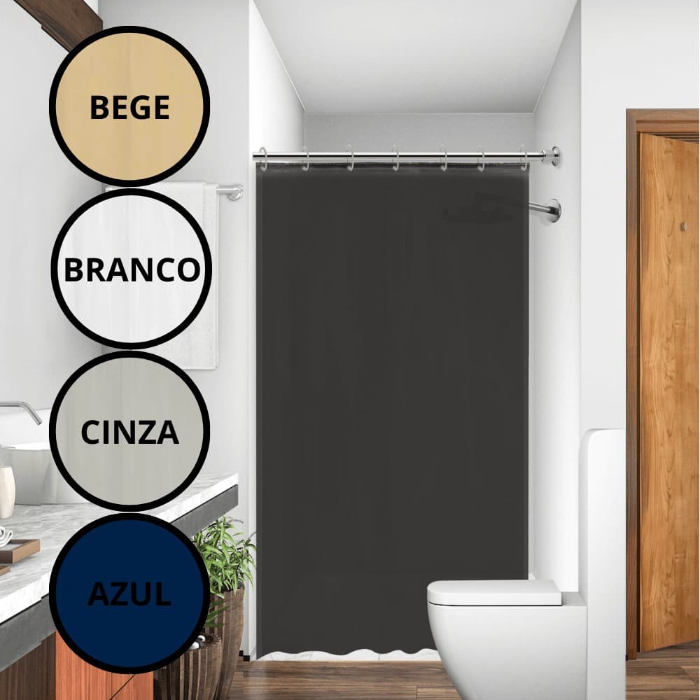 Cortina Box de Tecido Poliéster com Gancho