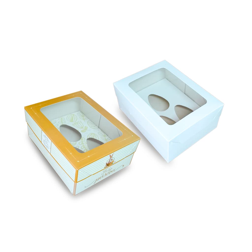 Caixa de Ovo de Páscoa com Visor de Degustação | Colher c/ Visor Inclusa |