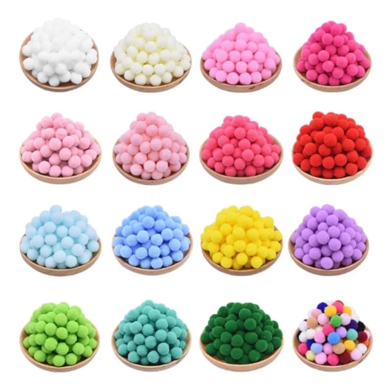 200 Unidades Mini PomPom Fofinho Solto - 10mm - Pacotes com 200 Unidades - Ótima Qualidade - IMT