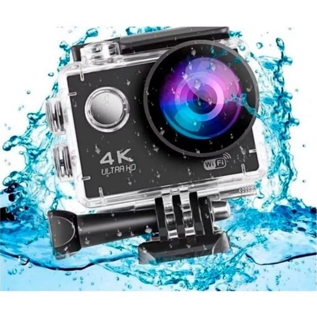 QIU -Câmera Esportiva Gopro 4K Ultra HD WiFi 30M à Prova d'água Com ou Sem Controle Remoto