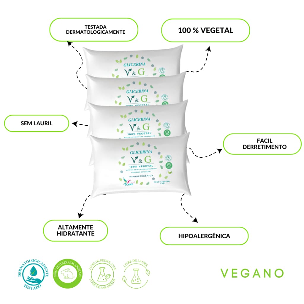 KIT 4 KG - BASE GLICERINA 100% VEGETAL - V&G