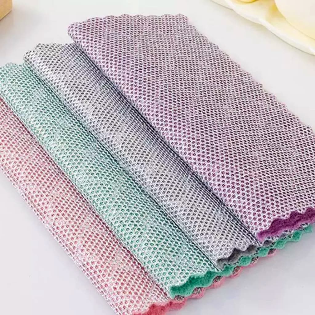 KIT10/5/1 Pano De Aço Metálico Dupla Face Microfibra Mágico Espessado