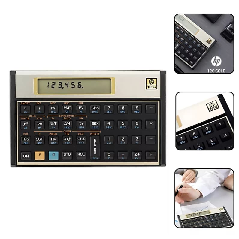 Calculadora Financeira Hp 12c Gold Cor Dourado 130 Funções