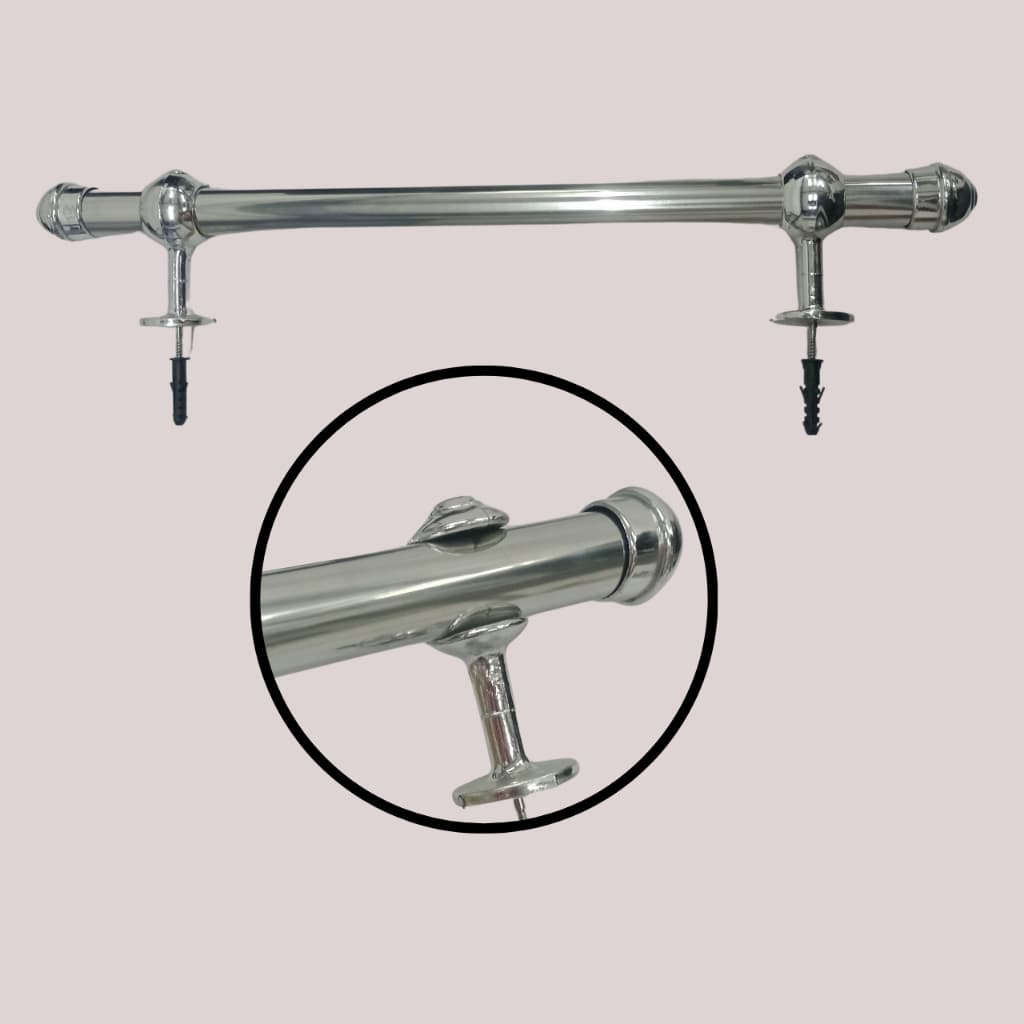 Kit Varão Para Cortina Em Aço 19mm Revestido Cromado.