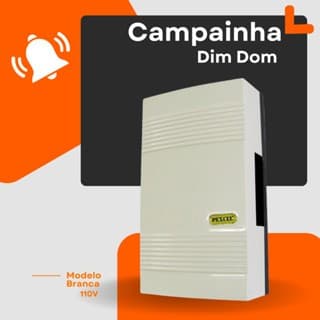 Campainha Residencial Interna Casa Din Dom Na Cor Branca 110v