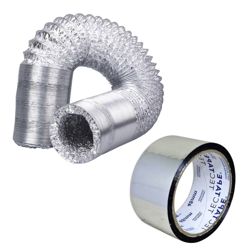 Kit Fita aluminizada + 3 Metros de Duto Flexível De Alumínio 100mm, 125mm, 150mm Coifa