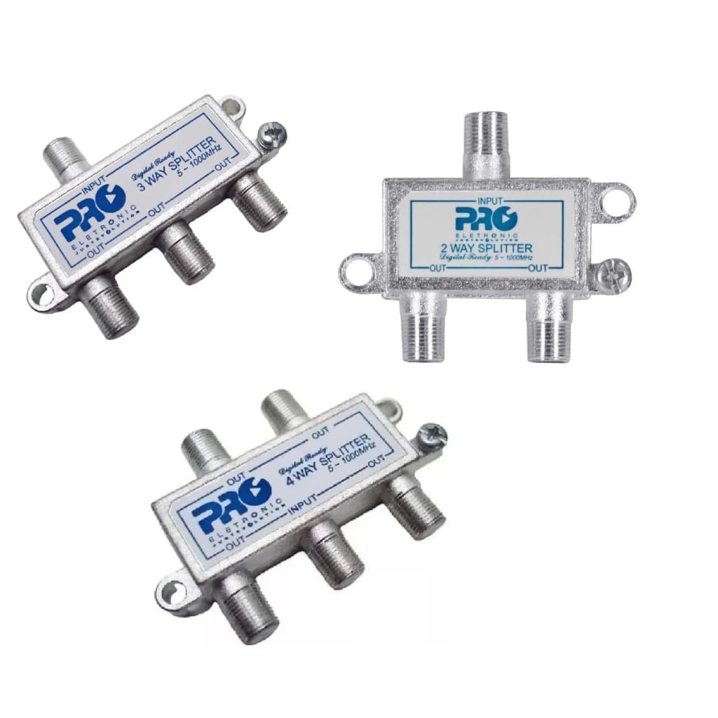 Divisor de Sinal Proeletronic 2, 3 ou 4 Saídas Antena TV Baixa Frequência Profissional