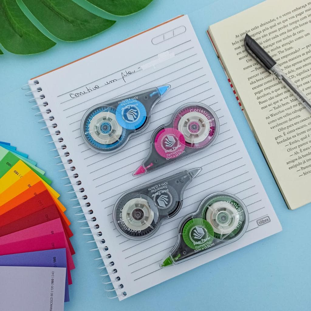 Fita Corretiva 5 mm x 10 m - Inter Paper| Corretivo em Fita Branco