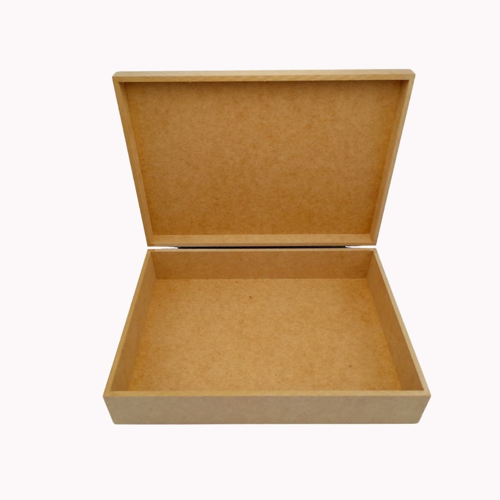 Caixa Mdf Cru 35x25x8 Sem Fecho Com Dobradiças Para Decorar Presente Montagem Cestas