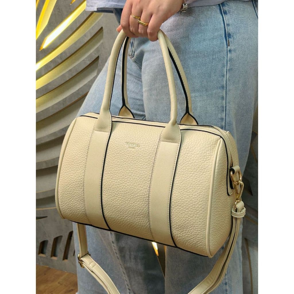 Bolsa Feminina Veryrio baú couro elegante e sofisticada acompanha sacola da marca