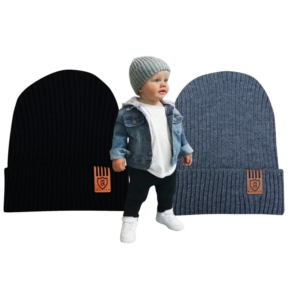 2 Touca Frio estilo Infantil Bebê Gorro Boina Menino