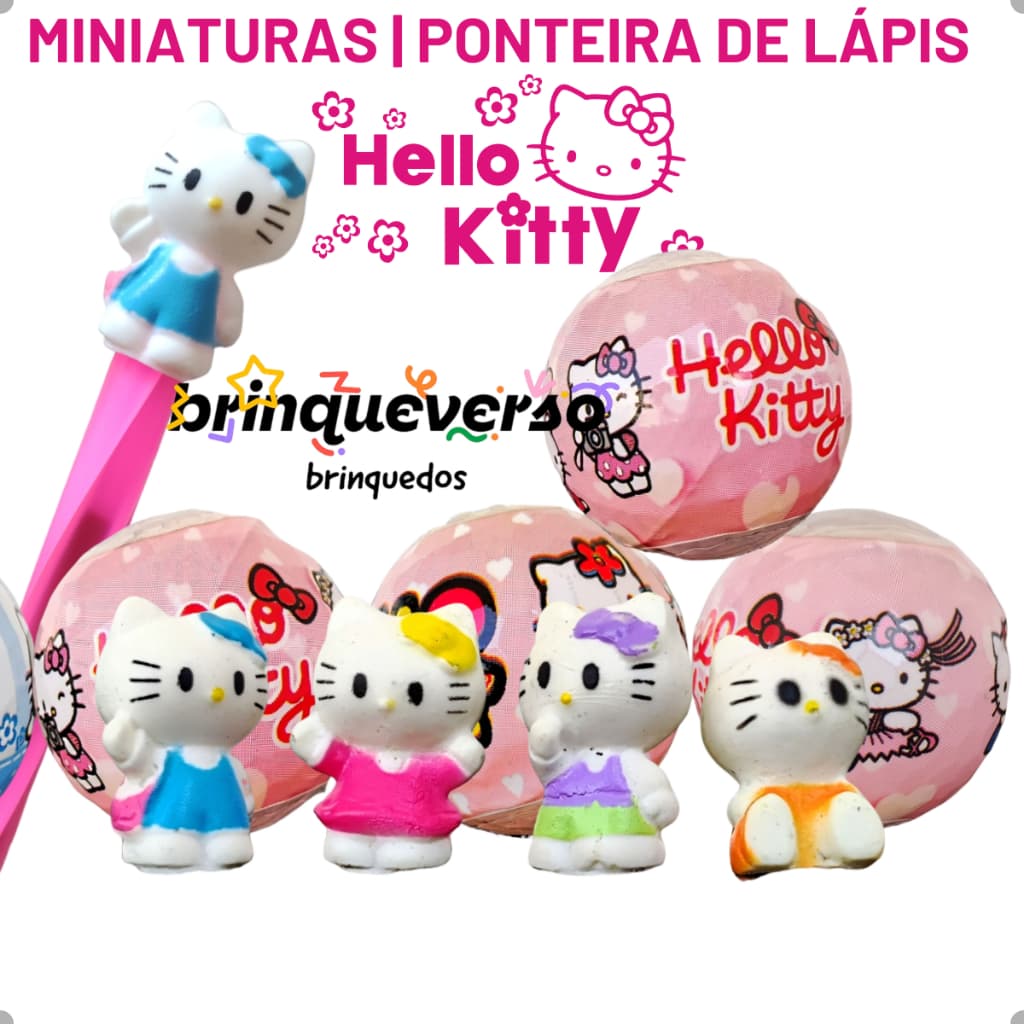 10/40 UN Lembrancinha Hello Kitty. Kit brinquedos para lembrancinhas, Miniatura, Ponteira lápis