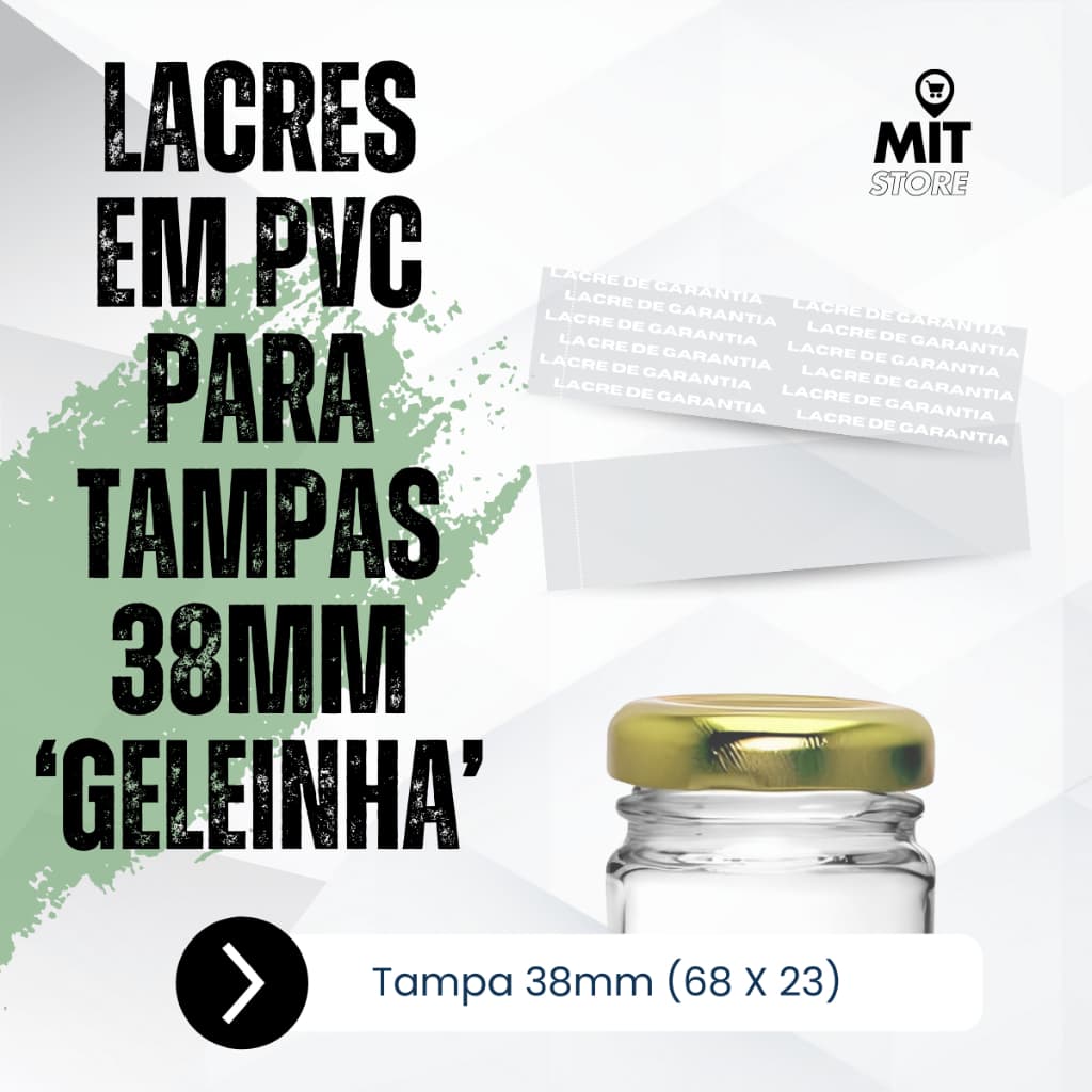 Kit 100 Lacres P/ Tampa 38 Geleinha Em Pvc Termoencolhível (68 X 23)