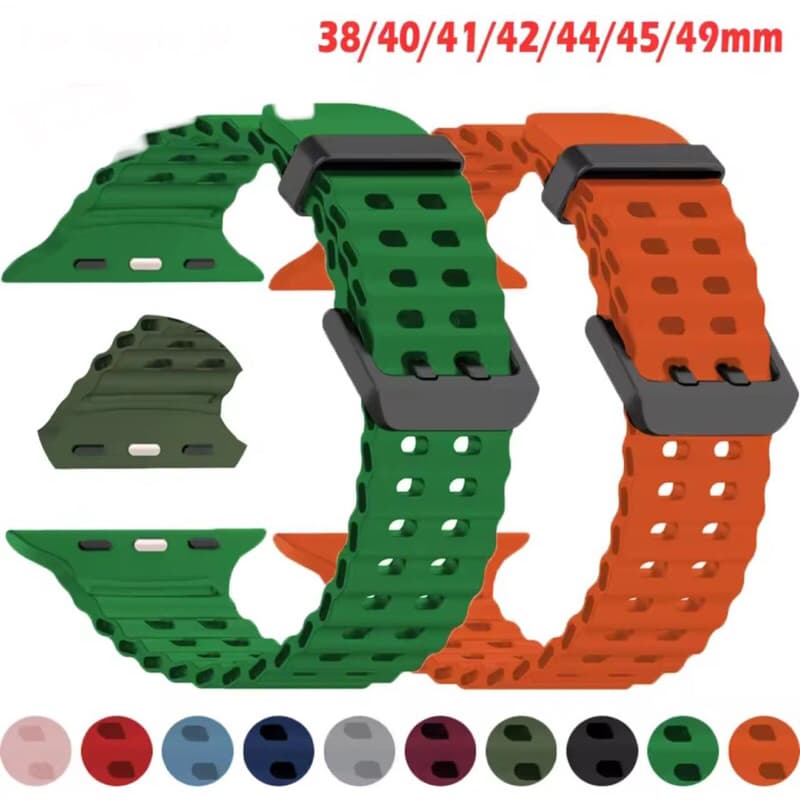 Pulseira OCEANO STRATO silicone série 10,9,8,7,6,5,4,SE 38mm 40mm 41mm 42mm 45mm 49mm ULTRA