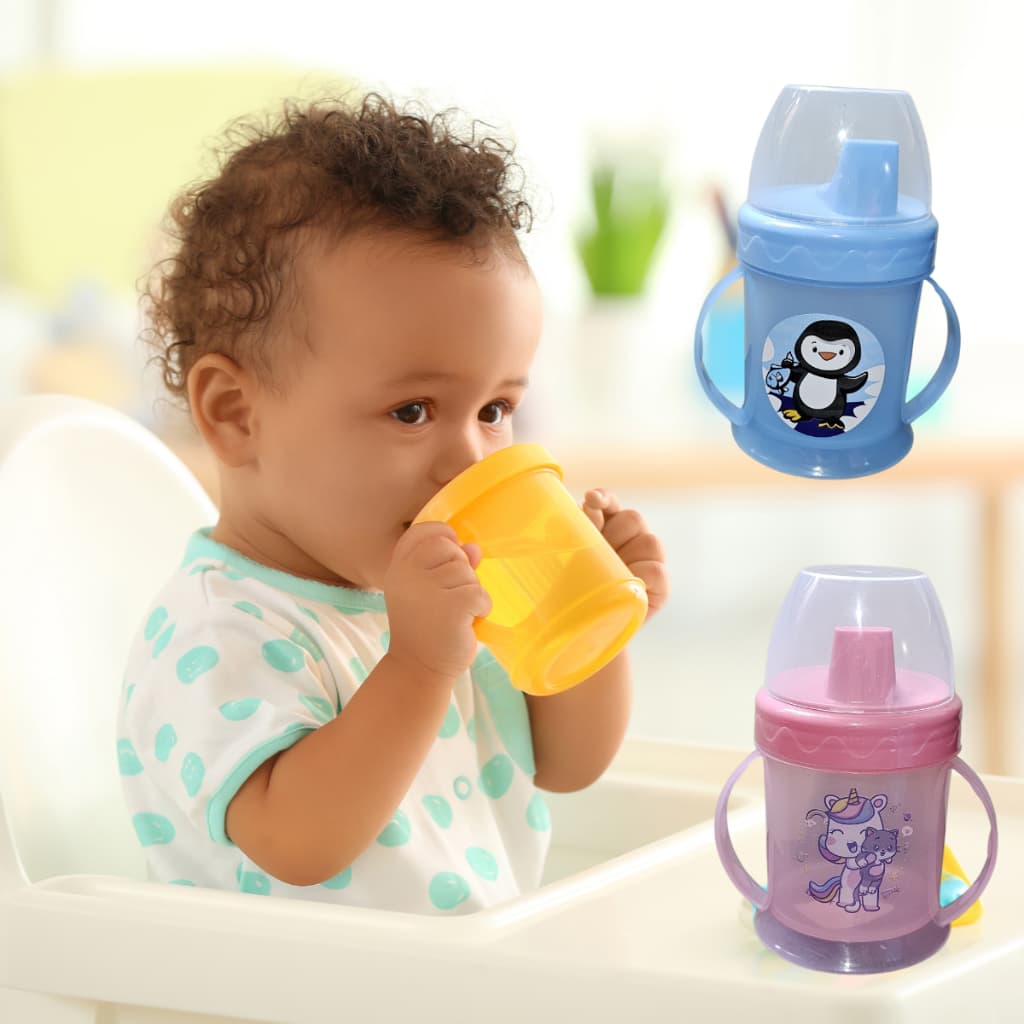 Copo Treinamento Transição Bebê Bico Alça 220ml Infantil Decorado