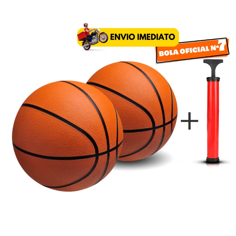Até 2 Bolas De Basquete Oficial + Bomba de bola Streetball Para Quadra Praia Tamanho 7