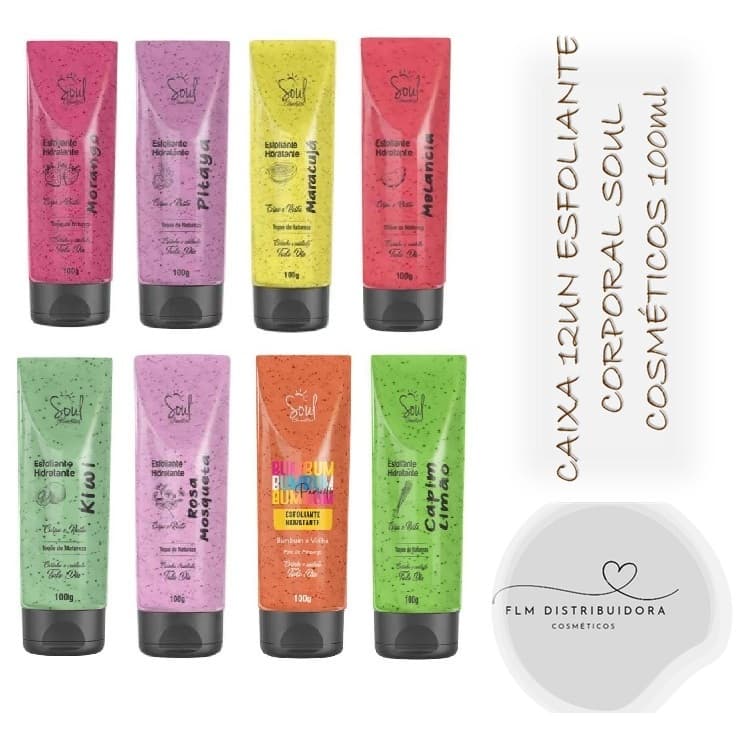Caixa 12un Hidratante Esfoliante Soul Cosméticos 100g