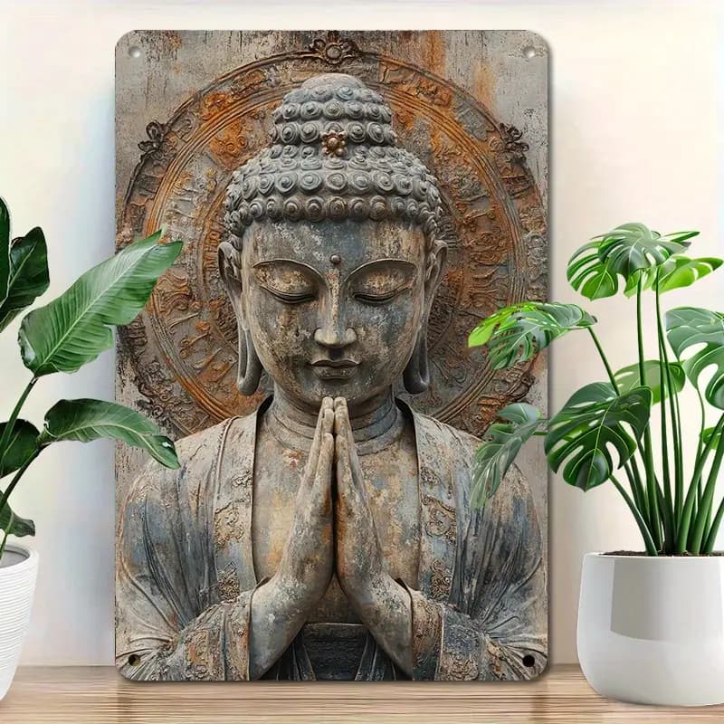 Quadro Decorativo 1 Peça Buda Para Quarto Sala Escritório e Hall em Full HD