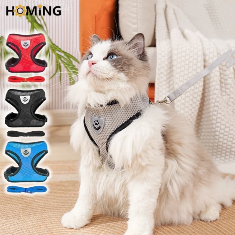 HOMING Coleira Peitoral Cães E Gatos Ajustável Com Guia Colete Pet 6kg Com 120cm Cabo de Reboque