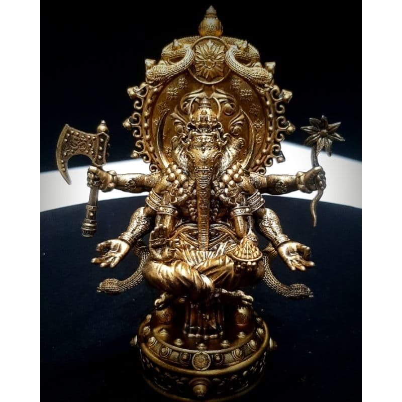 Ganesha Dourado – Escultura 3D em Resina UV – Prosperidade, Sabedoria e Proteção