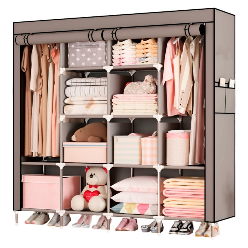 Guarda Roupa Closet Extra Grande Dobrável Organizador de Roupas Sapateira