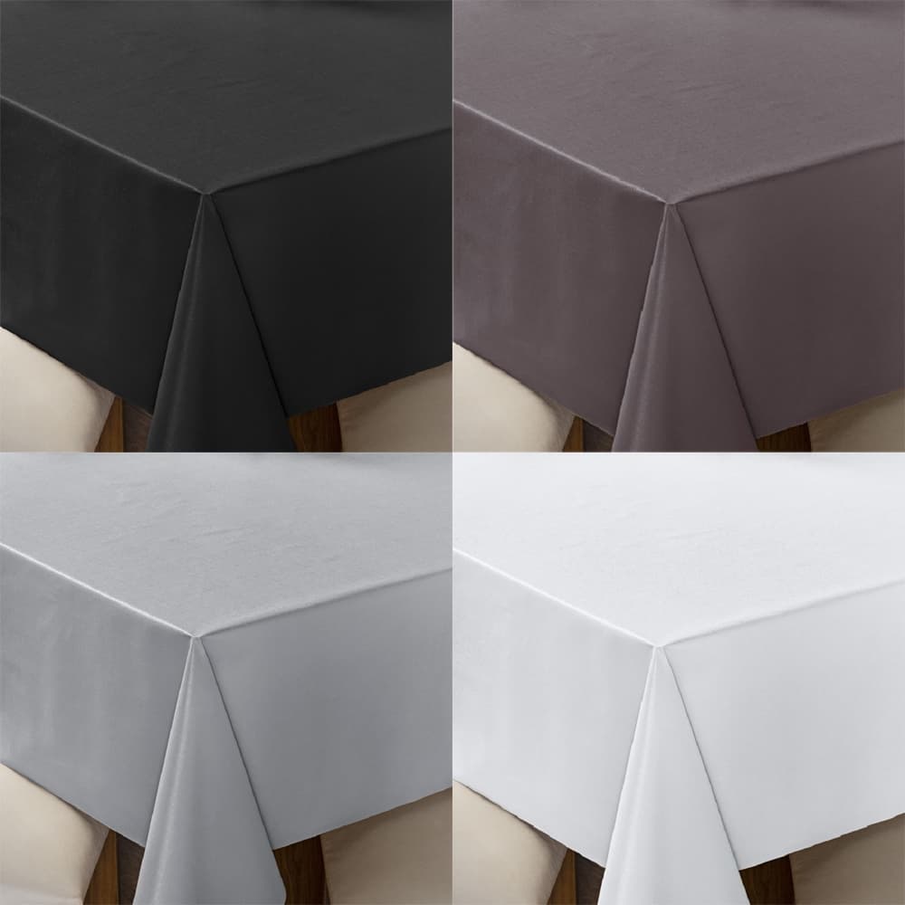 Toalha de mesa Plastico Termica Impermeável Antiderrapante 4 6 8 Lugares Branca Preto Cinza Bege
