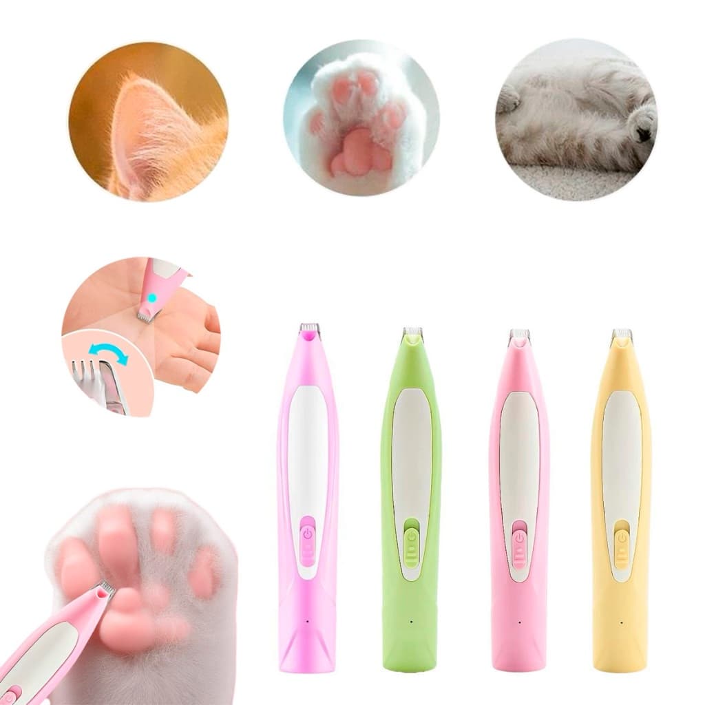 Tosador Elétrico Aparador de Pelos Pata Orelha com Luz Led Pet Cão Gato Recarregável