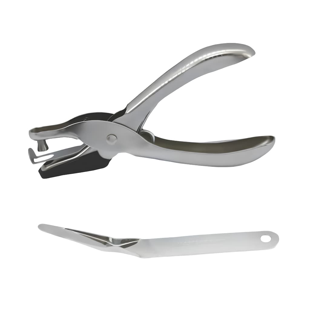 Kit Premium Perfurador de Papel + Extrator de Grampo Em Metal Resistente