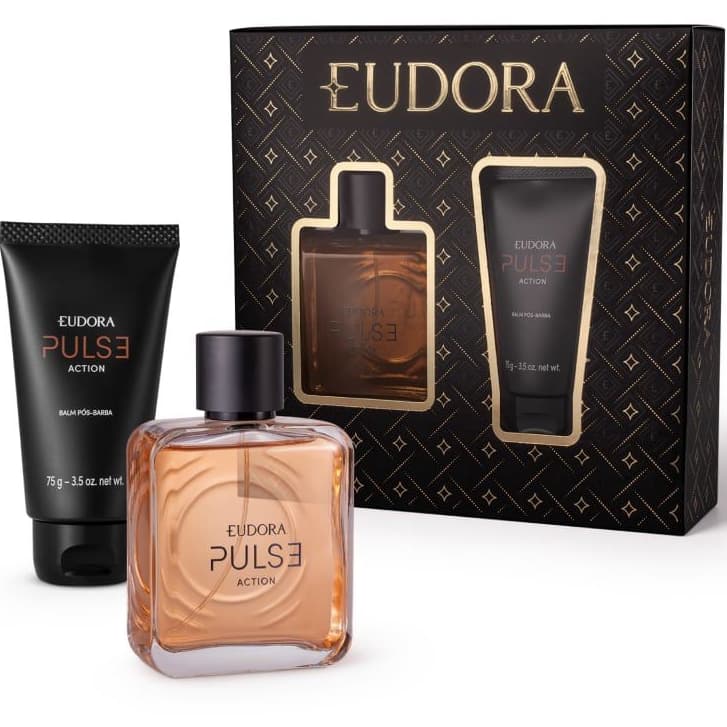 Kit Eudora Pulse Action: Perfume Colônia, Desodorante e Balm Pós-Barba