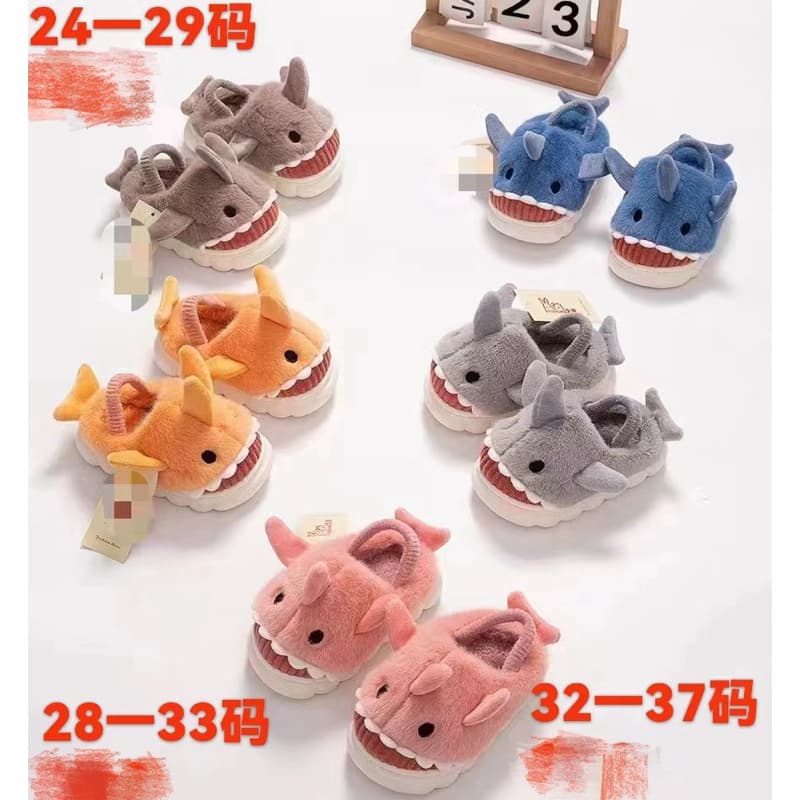 Sapato / Chinelo/pantufa tubarão infa Juvenil  Antiderrapante Quente De Inverno DTT-1,2,3