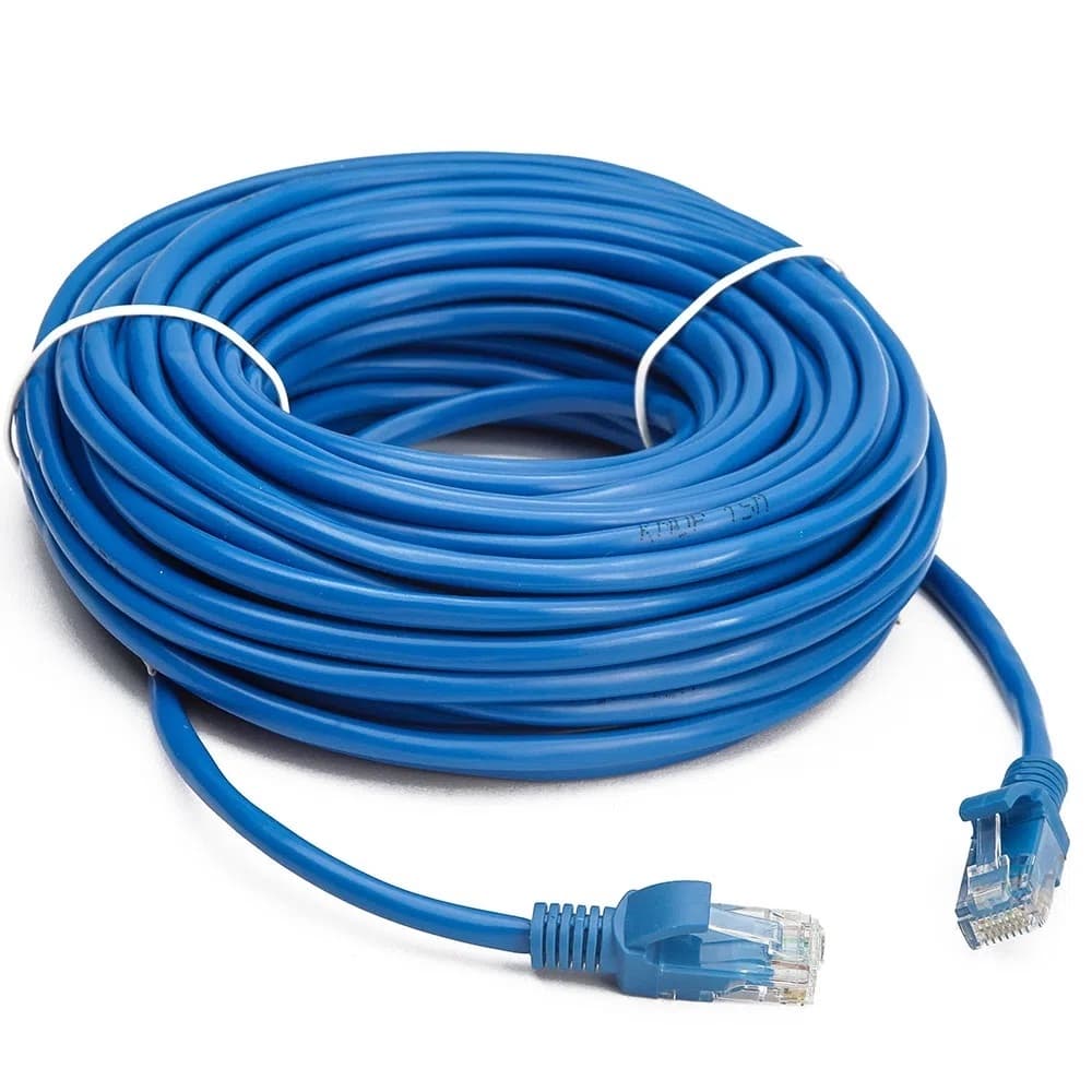 Cabo Rede Cat5e Azul/Branco/Preto Montado RJ45 - Internet, Roteador, Smartv, Tvbox, Games, Câmeras