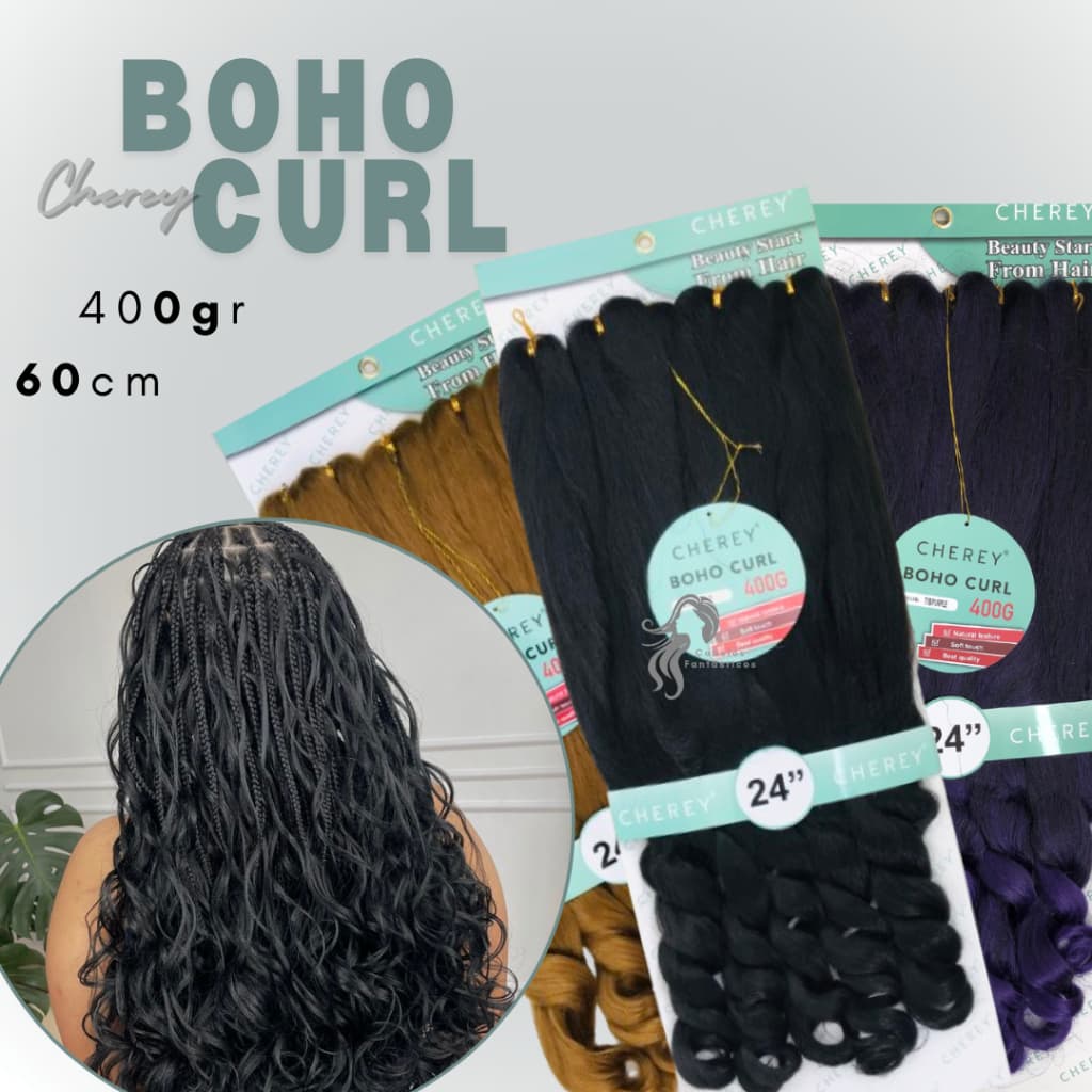 Cabelo Boho Curl 400g Jumbo Premium Trança Com Cachos