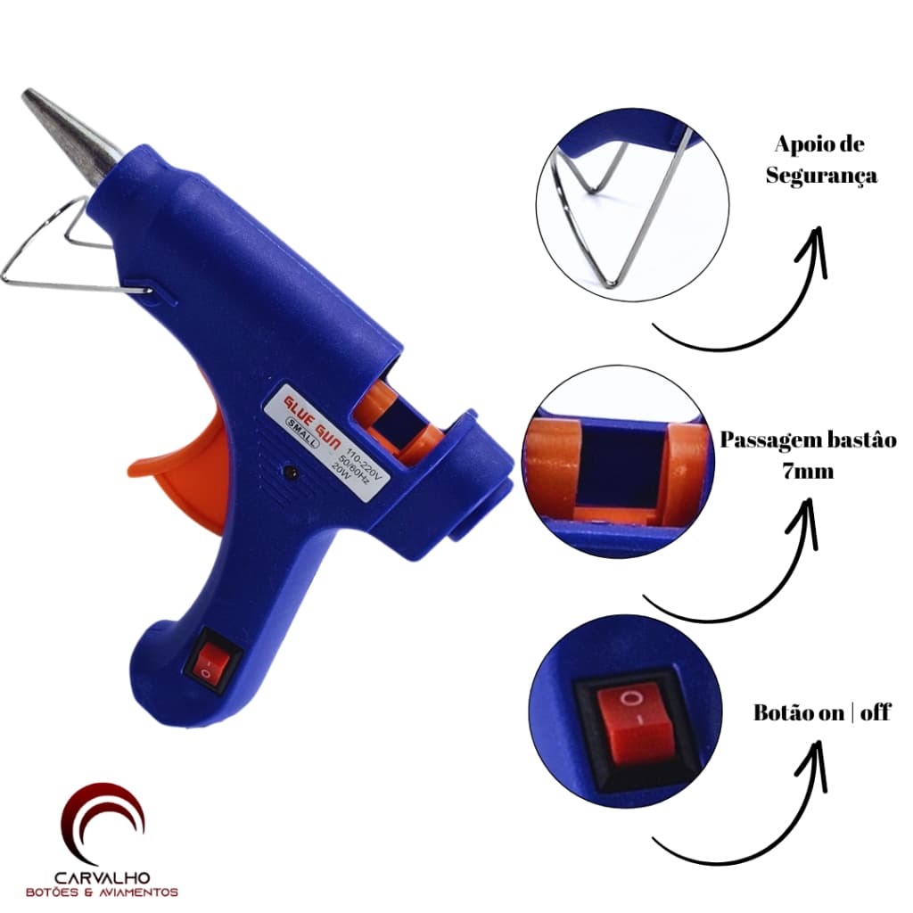 PISTOLA COLA QUENTE PEQUENA BIVOLT 20W ON/OFF | SOMENTE BASTAO FINO ENVIO RAPIDO