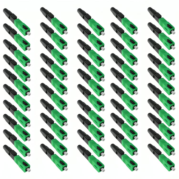 Kit 50 Conector Fibra Óptica Fast Sc Apc Rosca