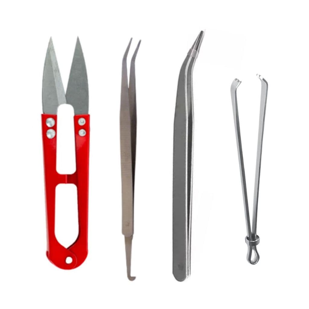 Kit Tesoura Arremate, Passador Cordão Elástico, 2 Pinças puxador de linha Curvas Costura