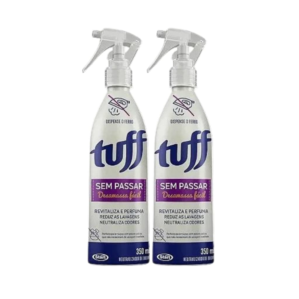 Desamassa Fácil 2 Unidades 350ml Roupas Sem Passar Tuff Perfumado Tira Odor
