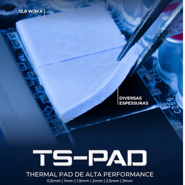 Thermal Pad 1,5MM Tapete Térmico para Processador, Memória RAM, Placa de Vídeo, PS4, PS5, XBOX Implastec