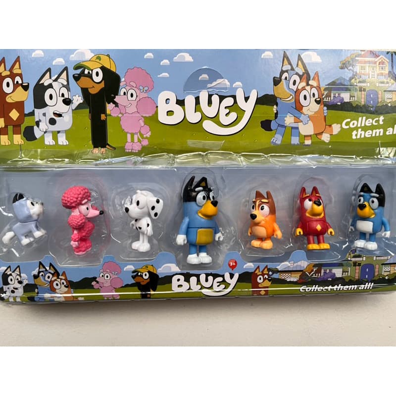 encartelado do bluey com seus amigos - cartela do cachorrinho do bluey + amigos
