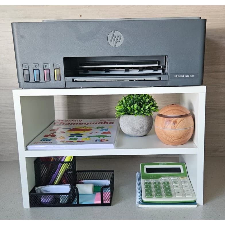Suporte para impressora, organizador de mesa, escritório 45lx25ax35p cm