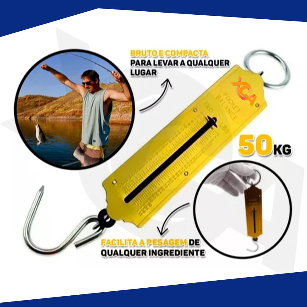 Balança De Gancho Portátil Mão Manual Pesca Peixeiro Mala Bolsa Precisão Romana Multiuso