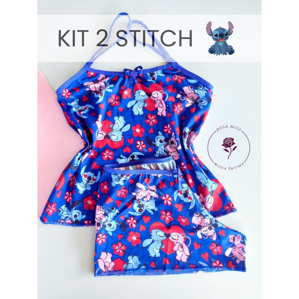 Kit 2 Pijama Stitch Infantil Menina