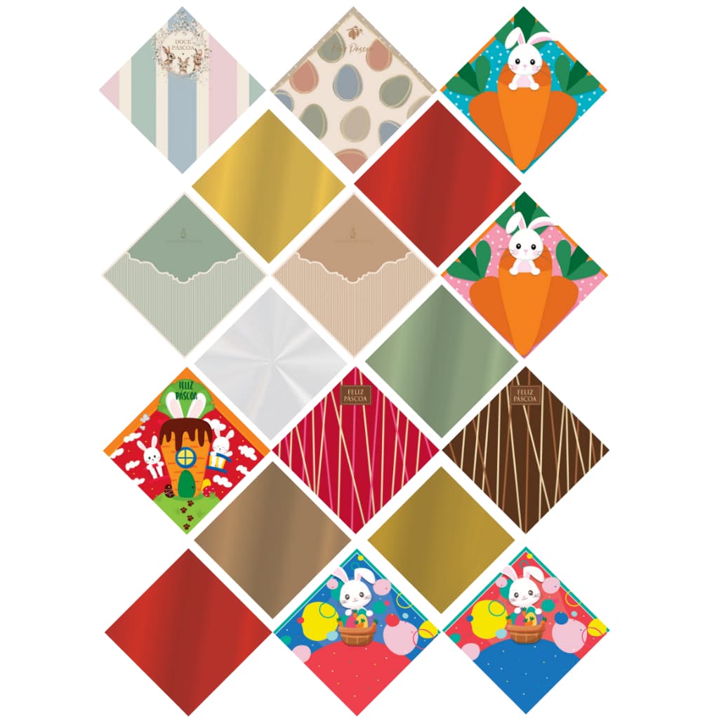25 Sacos Express 39x39cm Para Ovos De Páscoa de 350g a 500g Embalagem Cromus