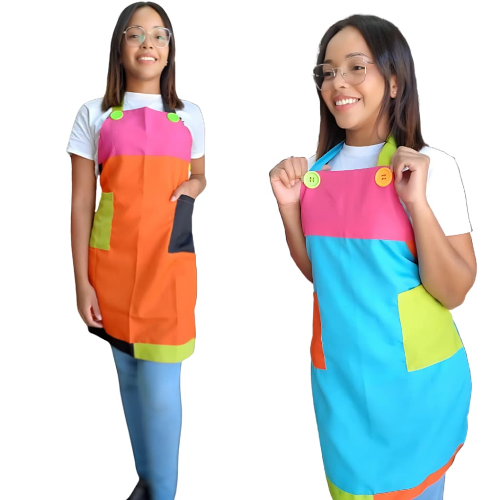 Avental color em Oxford Premium,uniforme,farda,Professora, ministerio infantil,escola,pedagógicos,recreação