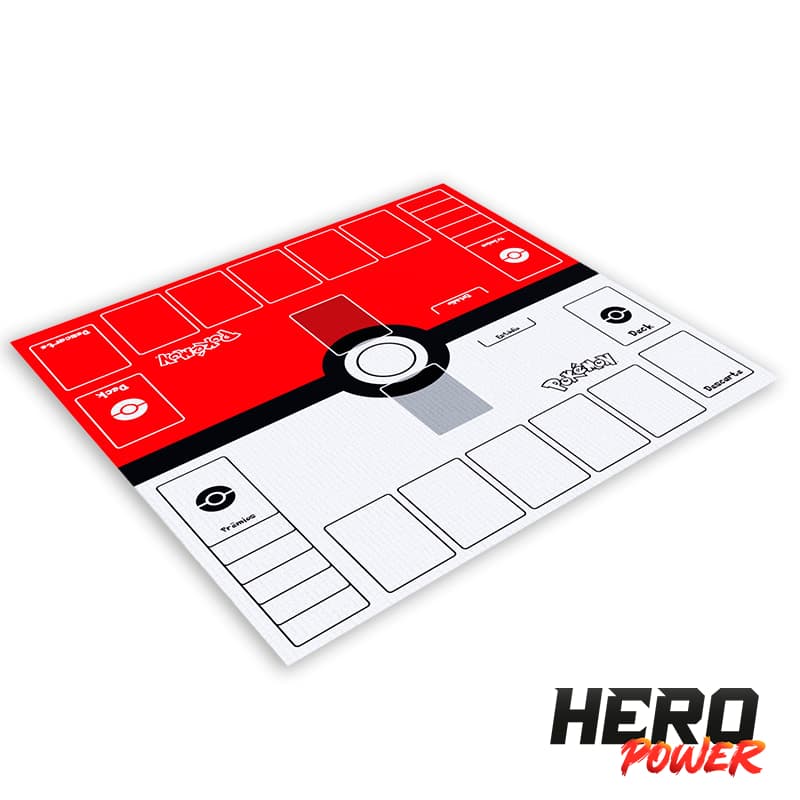 Playmat Pokémon TCG Duplo Pokébola | Lona Vinil 49x49cm | Jogo de Cartas