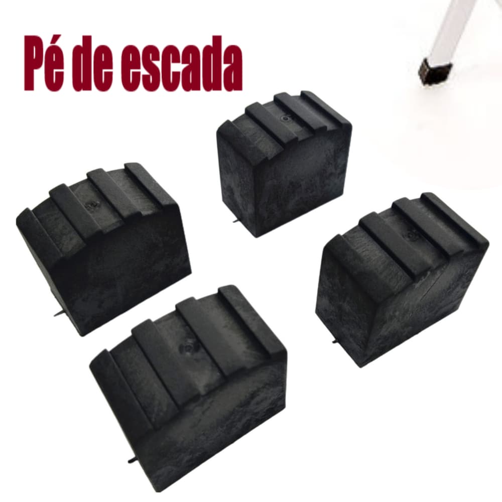 4x Sapata Ponteira Pé de Escada Borracha para Escada Pé de Escada Antiderrapante 20x40