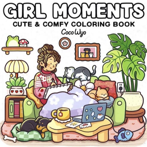 Kit 45 Desenhos de Girl Moments Para Colorir (Folhas Soltas) Folha A4
