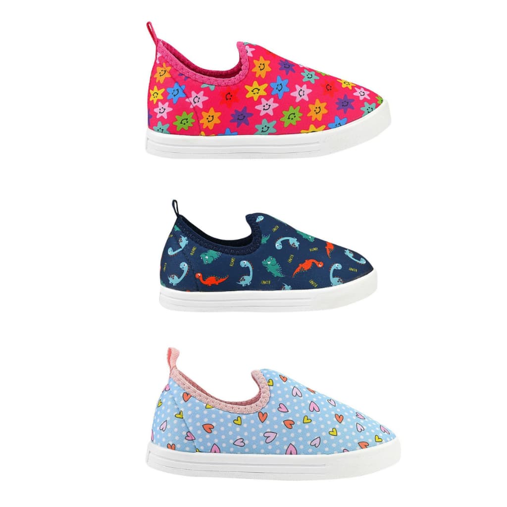 Kit 3 pares Tenis infantil Menino Menina Estrelinha Coração Dinossauro Volta as Aulas Caminhada