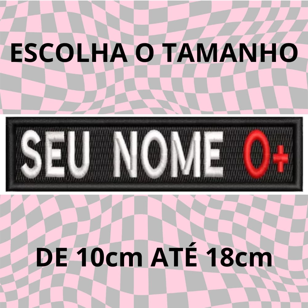 Patch Tarjeta 10 a 18cm Termocolante Velcro Tarja Identificação Sutache