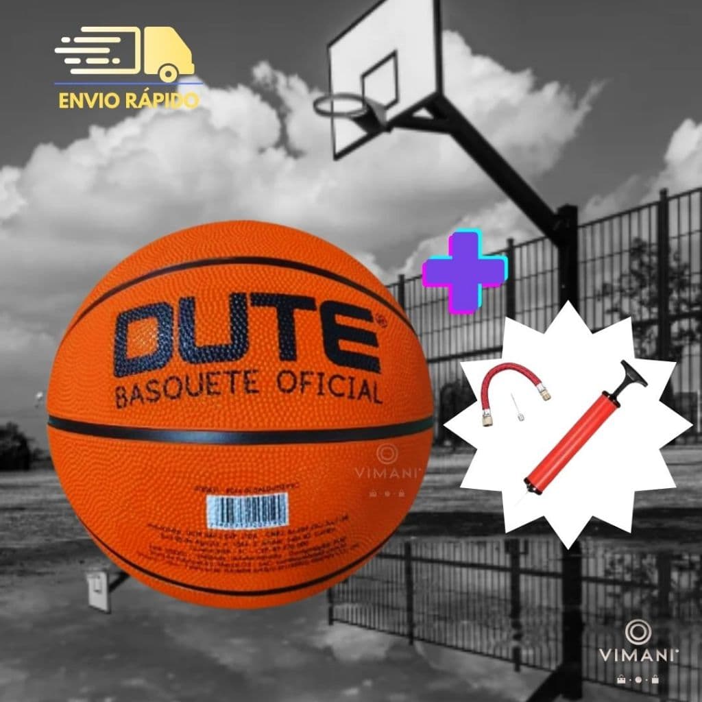 KIT Bola De Basquete N7 Oficial + Bomba De Ar Para Encher Bola NBA FIBA 75cm