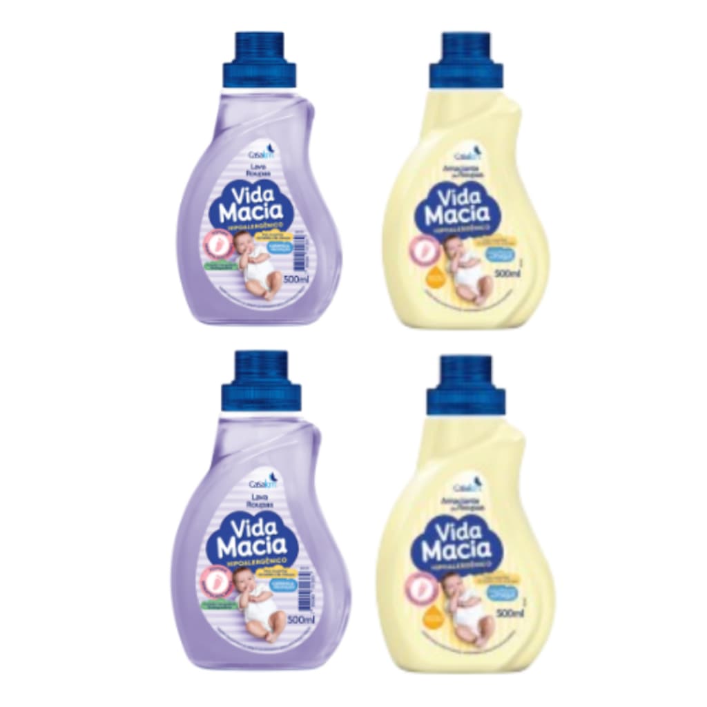 Vida Macia : 2 Sabão Liquido Bebê + 2 Amaciante Camomila 500ml Cada (Promoção)